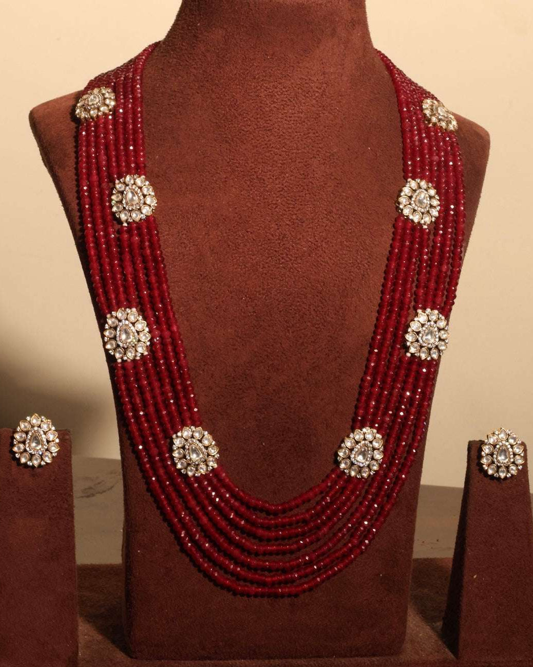 Ruby Empress – Luxurious Multistrand Necklace Set